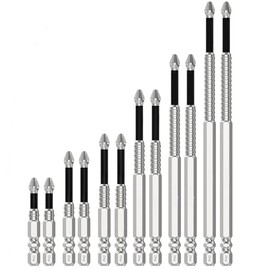High-Magnetic Screwdriver Drill Bit Set,12PCS Magnetic Impact Bits,Rust-Proof Alloy Steel, Anti-Slip PH2 Phillips Bits for Impact Drivers,Heavy-Duty for Professional & DIY Use