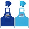 GROBRO7 4Pcs Kids Apron and Chef Hat Set Gift for