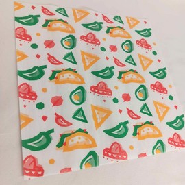 Oasis Supply, Deli Paper Sheets Sandwich Wrap Paper - Food Wrapping Grease Resistant Checkered Basket Liners, 12" x 12" (Mexican Print, 1000 Count)