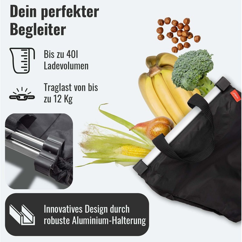 achilles Easy-Cooler Alu Foldable Shopping Trolley Bag with Cooling Compartment,