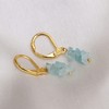 Gempires Natural Aquamarine Leverback Hoop Earring, March Birthstone Jewelry, 14k
