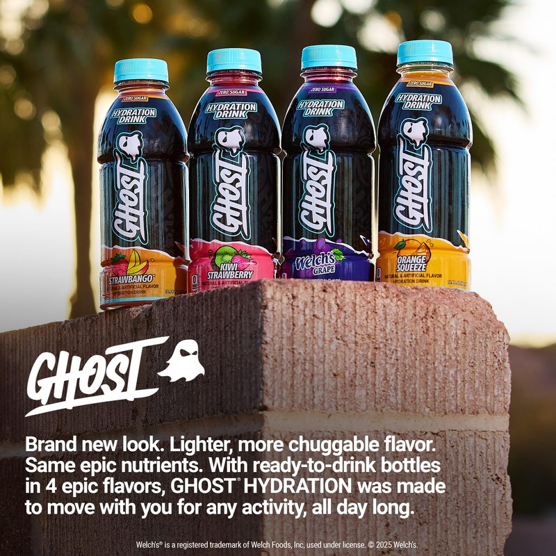 GHOST Hydration Drink, Orange Squeeze - RTD Sports Drink with