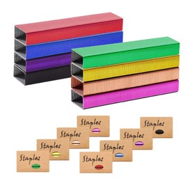 NatSumeBasics 8000 Colored Staples 26/6 Standard Colorful Staple Refill for Desk Stapler, 1000 Per Pack, Total 8 Pack Staples (8000 Colorful)