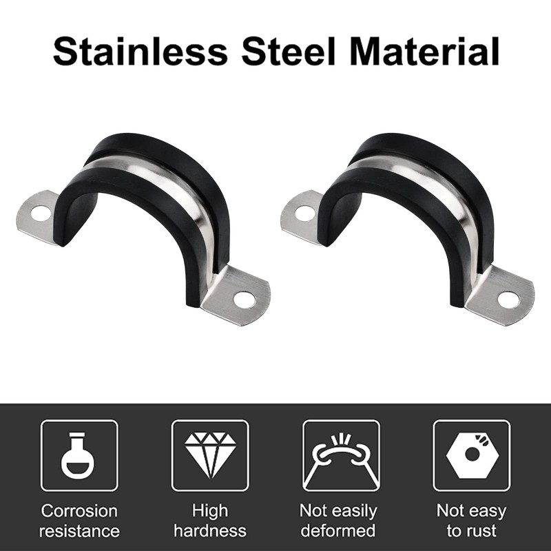 INCREWAY 12 Pcs U Shaped Pipe Clamps with Rubber U