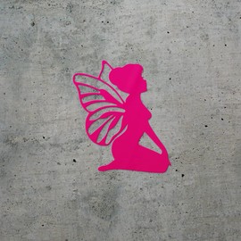 Transparent Decal Stickers Of Sitting Fairy Silhouette (Pink) Premium Waterproof Vinyl Decal Stickers For Laptop Phone Accessory Helmet Car Window Mug Tuber Cup Door Wall Decora USCSKUS710114PI090622