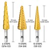 IRONANT 3PCS Step Drill Bit Set, HSS Titanium Step Drill