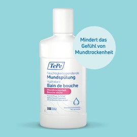 TePe Feuchtigkeitsspendende Mundspülung bei Mundtrockenheit, ohne Geschmacksstoffe, fluoridhaltige Mundspülung, die das Gefühl von Mundtrockenheit mindert