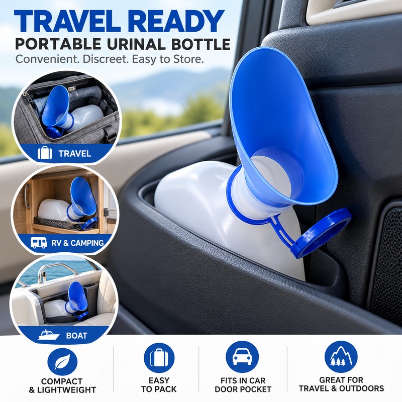 Portable Urinal Bottle for Women – 1000mL Travel Urine Container