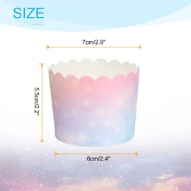 sourcing map 150Pcs Paper Baking Cups 6oz Greaseproof Disposable Bulk Cupcake Muffins Liners Cases Wrappers for Wedding Birthday Graduation, Gradient Pink Blue