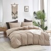 CLOTHKNOW Khaki King Size Comforter Set 3Pcs Taupe Bedding Comforter