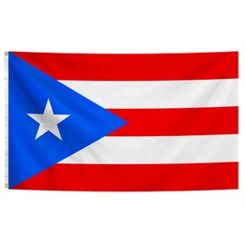 Puerto Rico Flag 3x5 Ft Vivid Color Puerto Rican National Flags with Brass Grommets for Indoor Outdoor Party Yard Bar Garden Street Decorations