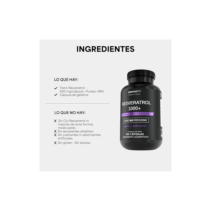 Resveratrol 000 Por Dosis 100 Cápsulas