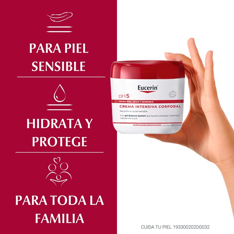 Eucerin Ph5 Crema Intensiva Corporal para Piel Sensible o Seca,450ml