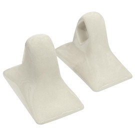 2 Pcs Beige Porcelain Bathroom Towel Bar Set Bracket Mid Century Modern Towel Bar Rod Rack Ceramic Tile Retro Towel Holder for Vintage Style Bathroom Accessories