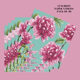 Keep Unique 20-ct 6.5x6.5 Decorative Decoupage Napkins, Disposable Peony 3-Ply Servilletas Floral Napkins for Art, Dinner Tea Party, Napkins Decor