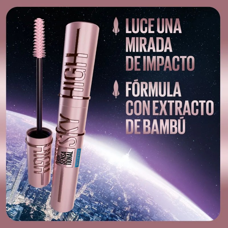 Maybelline Mascara de pestañas Sky High A Prueba de Agua,