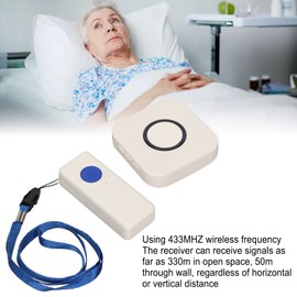 Wireless Caregiver Pager, Wireless Caregiver Pager with 38 Songs, 4 Speed Volume, Nurse Warning System with SOS Call Button