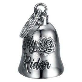 BOBIJOO JEWELRY - Clochette Moto Lady Rider Porte-Bonheur Mocy Bell Acier Stainless Steel Argent