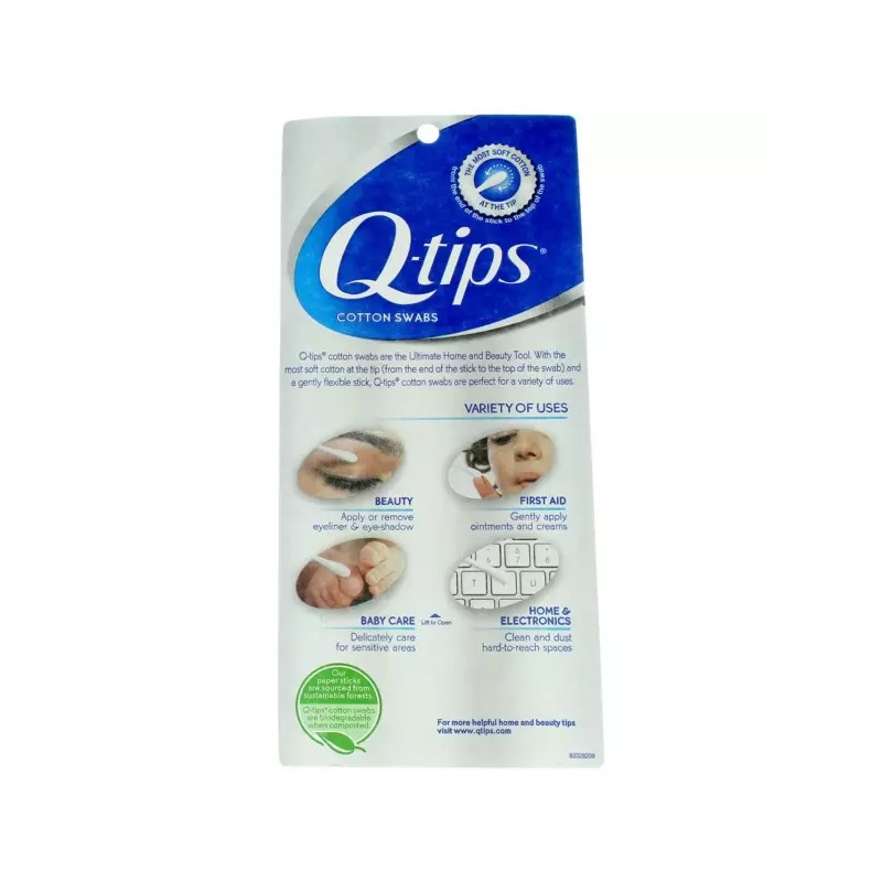 Q 팁 면봉 크기 625ct Q-Tips Cotton Swabs Size 625ct