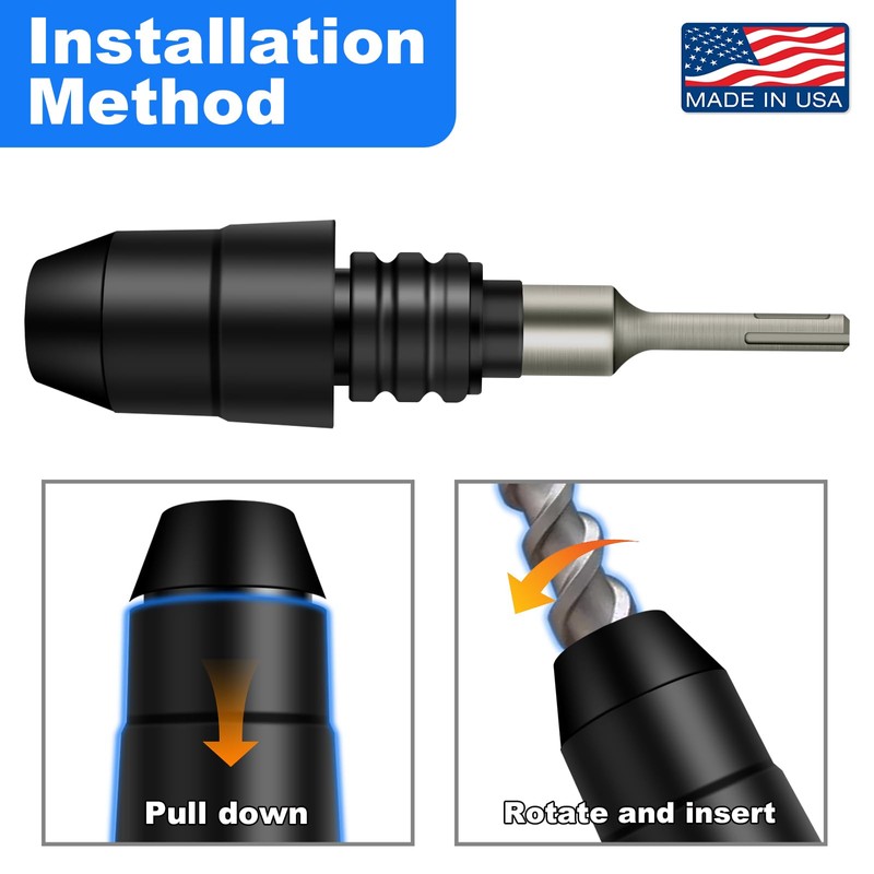 SD FACTORY SDS-Plus to SDS-Max Adapter for Rotary Hammers, 8-1/4