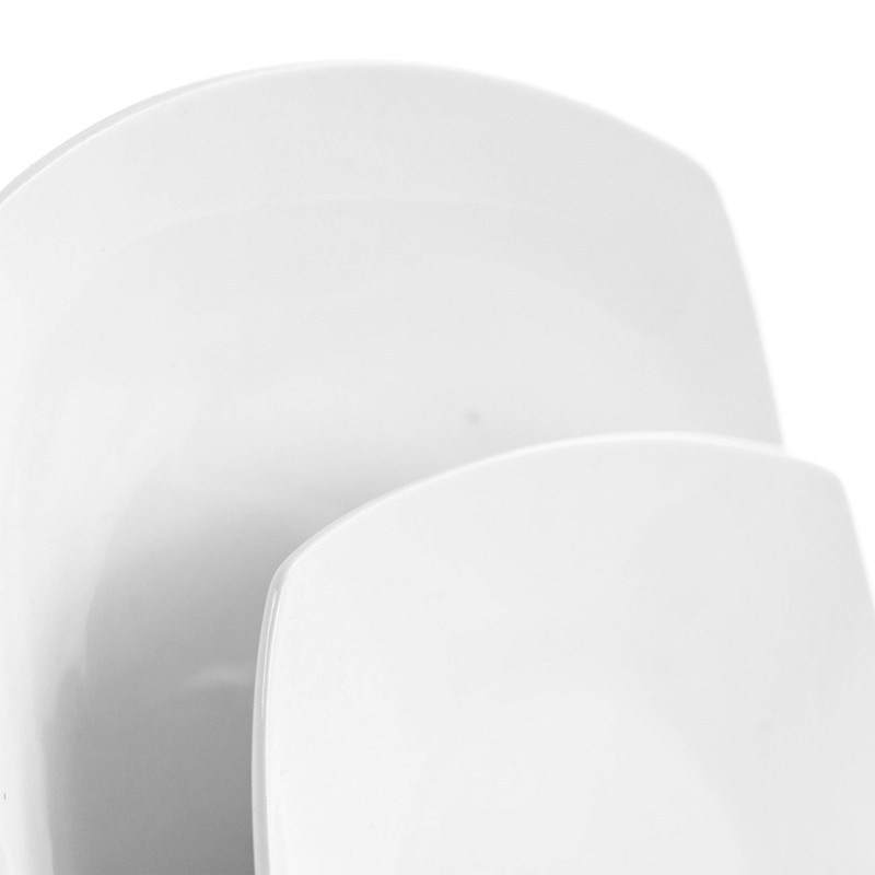 Elama Service for Four 16 Piece Porcelain Dinnerware Set, White-Square