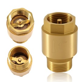 1 Inch Brass Check Valve, 1 Inch Male x 1 Inch Female Thread, DN25 Backflow Preventer with Internal Thread and Male Thread, 1 Inch Vertical Brass Check Valve, Check Valve Water