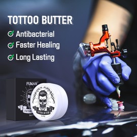 FUNAN Tattoo Butter Aftercare Cream, Tattoo Care Balm for Before, During, After Tattoo Process, Safe, Natural Tattoo Aftercare Cream– 2 oz