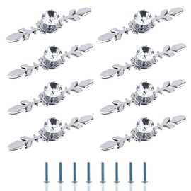 INCREWAY Drawer Knobs, 8Pcs Zinc Alloy Door Pull Handles Crystal Glass Diamond Cabinet Knobs Decorative Dresser Handles for Kitchen Bathroom Office Decoration