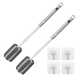 Sponge Bottle Brush Adjustable Long Handle Up to 14.5” 2-Pack | 14.5" Adjustable Long Handle; Dual-Action Scouring Pad & Sponge Head; Ultra-Powerful C