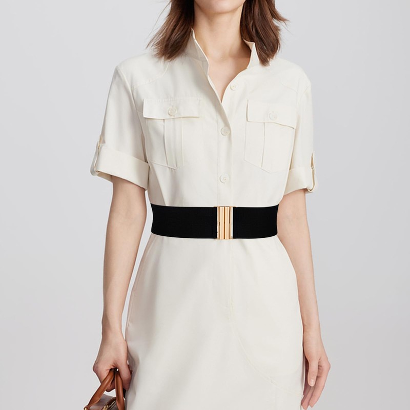 e-mode life Women's Belt, Elastic Belt, Thick, Wide Belt, Suit,