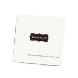 Twisted Wares - Funny Cocktail Napkins - Perfect for any Celebrations 5"X5" (20 Pack) (PLEASE MINGLE)