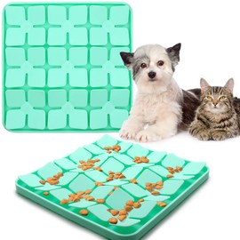 APTMAPT Dog Snuffle Mat & Dog Slow Feeder, Silicone Sniff Mat for Dogs Slow Feeder Dog Bowls, Dog Sniff Mat Lick Mat for Smell Training Slow Eating,Green