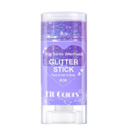 Glitter Stick,Purple Sparkly Glitter for Body & Hair,Singer Concerts Lover Heart Chunky Glitter,Purple Crystal Gel Makeup,Shimmer Face Paint for Independence Day, Memorial Day, Veterans Day