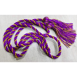 HEPNA - Cuerda de honor de graduación hecha a mano, 1 pieza de 68 pulgadas, color morado y dorado