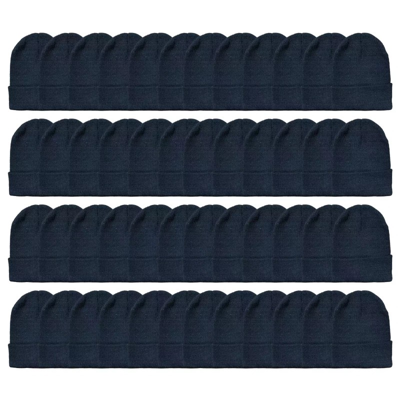 Unbranded 72 Pack Men Women Solid Black Warm Winter Beanies