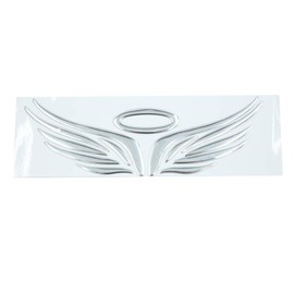 sourcing map Universal Silver Angel Wings Pattern Car Sticker 3D Reflective Sticker