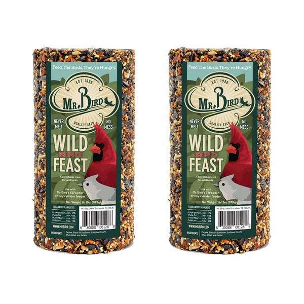 Mr. Bird Wild Bird Feast Cylinder 28 oz | Wild Bird Food for Outdoor Birds | Backyard Birdfeeding