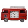 Widdop Hometime Red Metal Camper Van Mantel Clock - Vintage