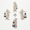 mikilov Cat Resin Statue with Solar Lantern (Walking 25 cm