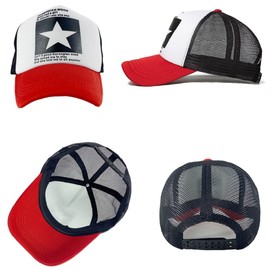 CheChury Trucker Caps Mesh Baseball Cap Cotton Hats Unisex Baseball Cap Embroidery Fashion Summer Adjustable Cap Vintage Baseball Cap Men's Snapback Cap Baseball Cap Retro Hat Women, red