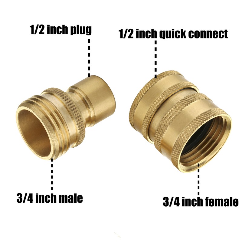 M MINGLE Garden Hose Quick Connect Fittings, 3/4 Inch GHT