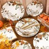AnyDesign 150Pcs Fall Party Supplies Kit Pumpkin Floral Paper Plates