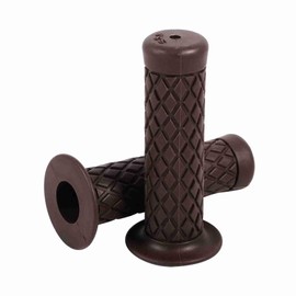 Keenso Motorcycle Handlebar Grips, 1 Pair 22 mm 7/8 Inch Universal Vintage Soft Rubber Handlebar Grips for Motorcycle Dirt Bike (Dark Brown)