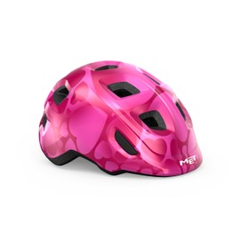 MET - Hooray Children's Cycling Helmet In Pink / Hearts Size Extra Small (46-52 cm)