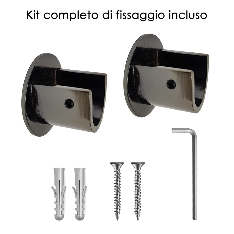 GIRASOLE HOME® Short Curtain Pole Bracket, 2 Pack Heavy Duty