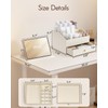 Vlando Makeup Organzier,Vanity Organizer with Drawers, PU Leather Skincare Organizer