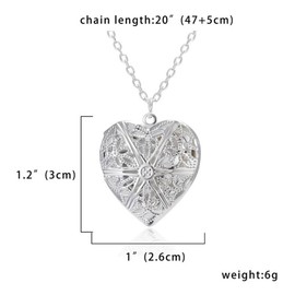 COLLBATH Heart Shape Photo Frame Pendant Necklace Jewelry Alloy Necklace for Women Day Fashion Accessory