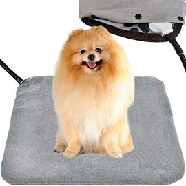 Pet Heating pad for Small Dog cat Heated Bed with Soft Washable Cover Indoor Puppy Heating pad Electric Cat Heating pad Waterproof Heated cat House mat Easy Clean