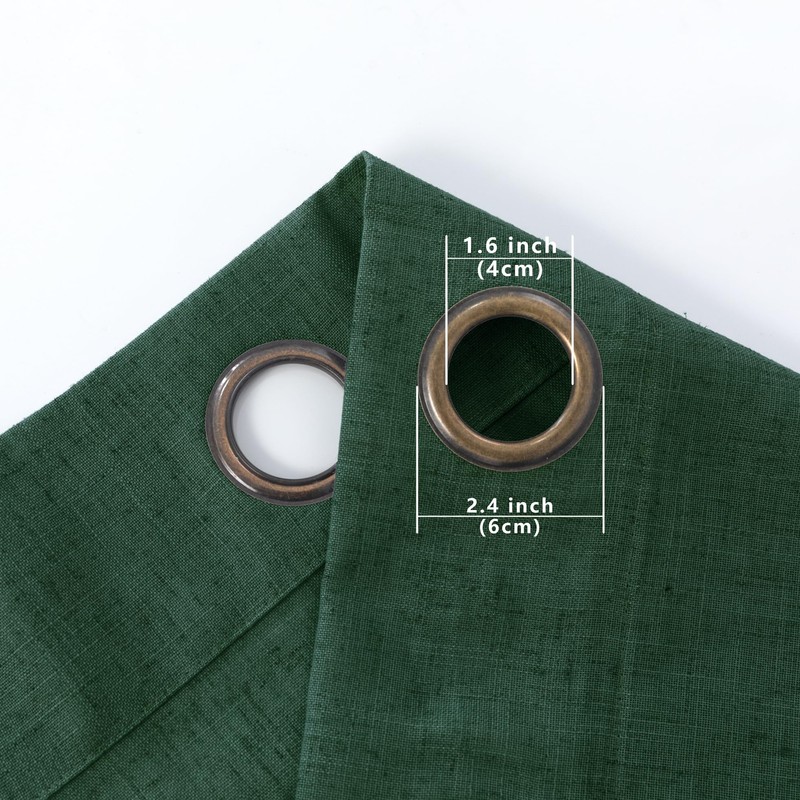 KOUFALL Dark Emerald Green Short Window Curtains for Bathroom Decor,Linen