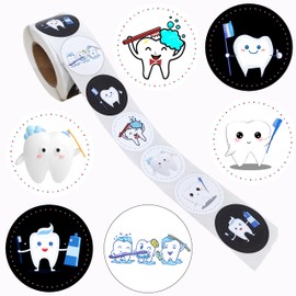 Oringaga 500 Tooth Party Decorations Teeth Roll Stickers Teeth Themed Birthday Baby Shower Gender Revealed Party Decorations Supplies Decor DIY Sticker Labels